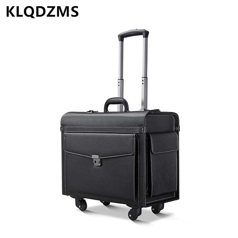 KLQDZMS 18 Inch New Suitcase Business Trolley Case Air Hostess Boarding Box Small Flight Case with Wheels Rolling Luggage