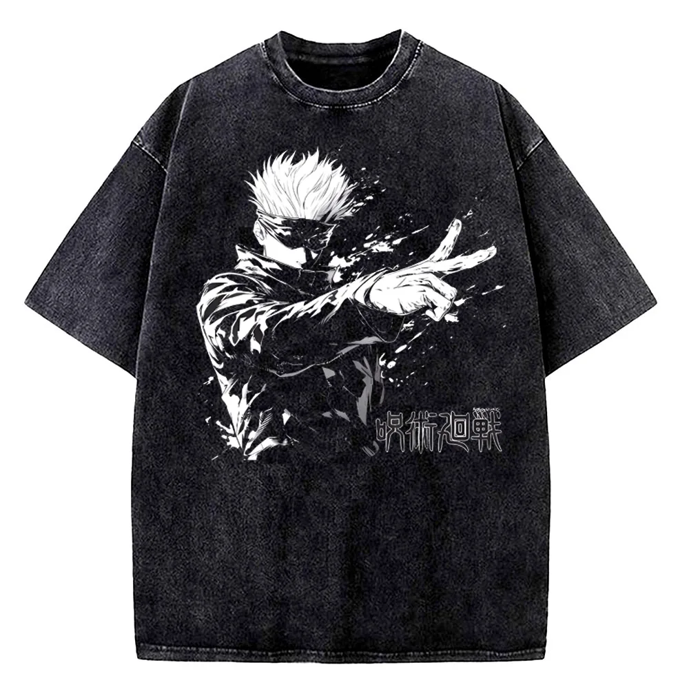 Jujutsu Kaisen Gojo Satoru Vintage Graphic Cotton T-Shirt - Unisex Short Sleeve Tee