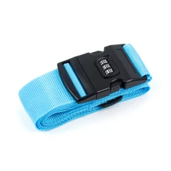 Anti-Theft Adjustable Luggage Strap with Password Buckle (Light Blue)