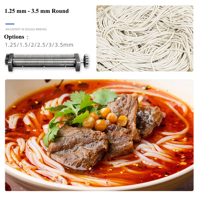Description Picture 6 of itemElectric Dough Press Home Stainless Steel Roller 1500W Commercial Spaghetti Dumpling Noodles Maker Machine