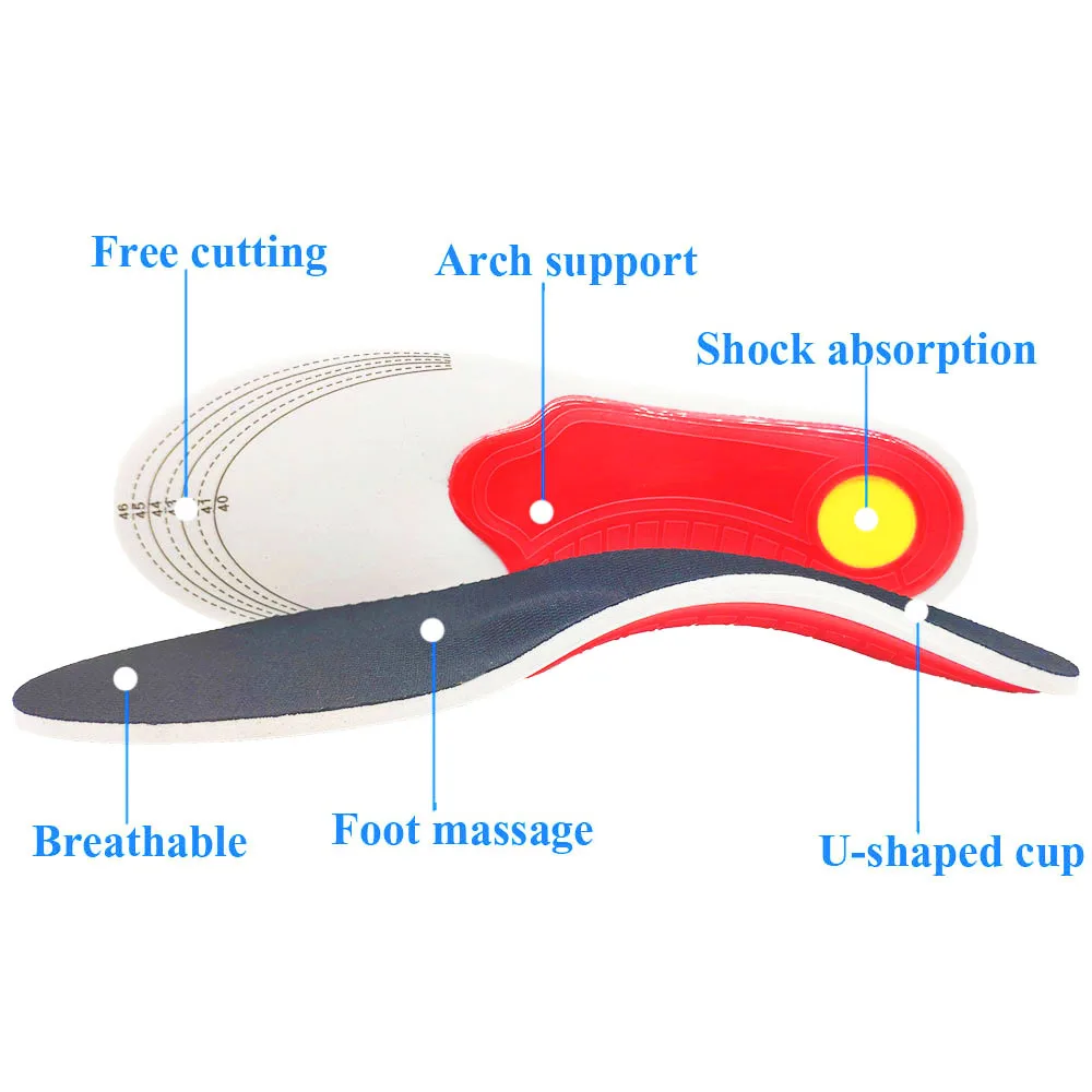 Palmilha Orthotic Arch Support para Flatfoot, Palmilhas Ortopédicas para Pés, Facilitar a Pressão, Movimento do Ar, Almofada de Amortecimento, Palmilha de Estofamento