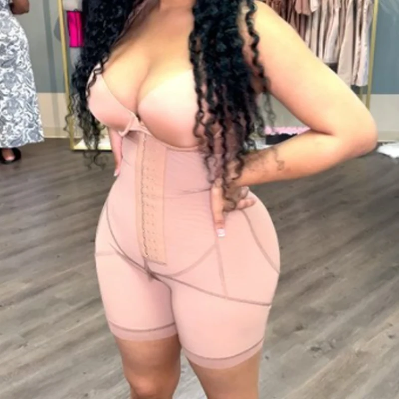 Women High Waist Butt Lifter Body Shaper Tummy Control Waist Trainer Butt Pads Seamless Hip Enhancer High Compression Hook-eyes