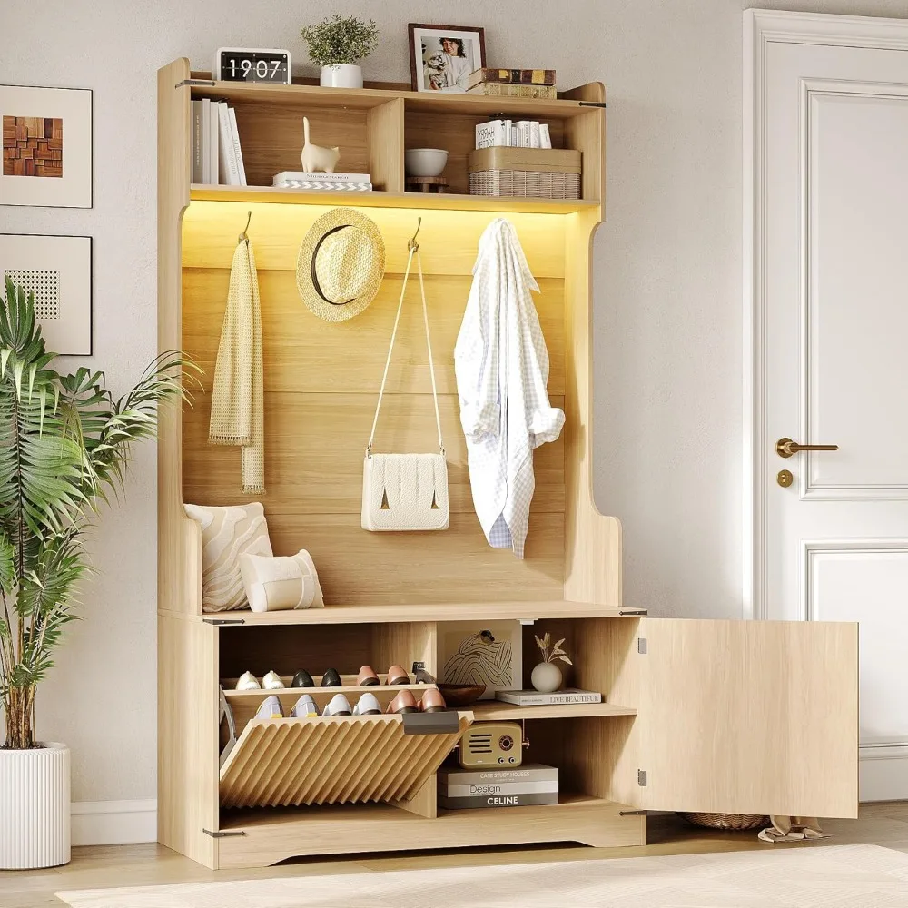 5-in-1 Hall Tree with Bench 6