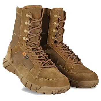 Lightweight Men's Tactical Boots - Anti-Collision Training - Lace Up, Waterproof Outdoor Hiking Breathable Boots 6