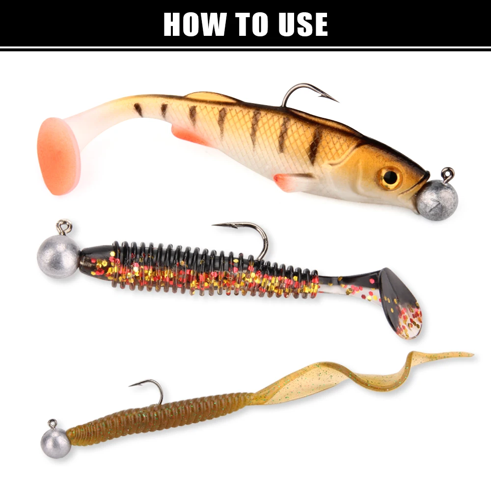 Spinpoler 5g 7g 10g 14g Jig Heads Fishing Hook Long Shank Round Ball High Carbon Steel Long For Soft Lure Worm Accessorie 4pcs 5