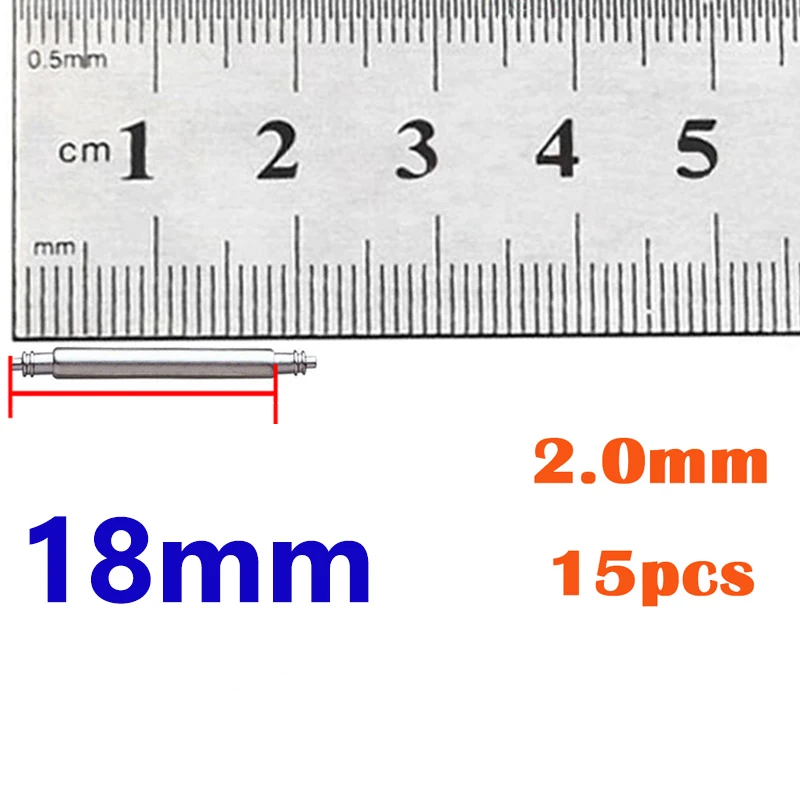 Stainless Steel Watch Band Spring Bar Pins - 2mm Diameter, Various Lengths