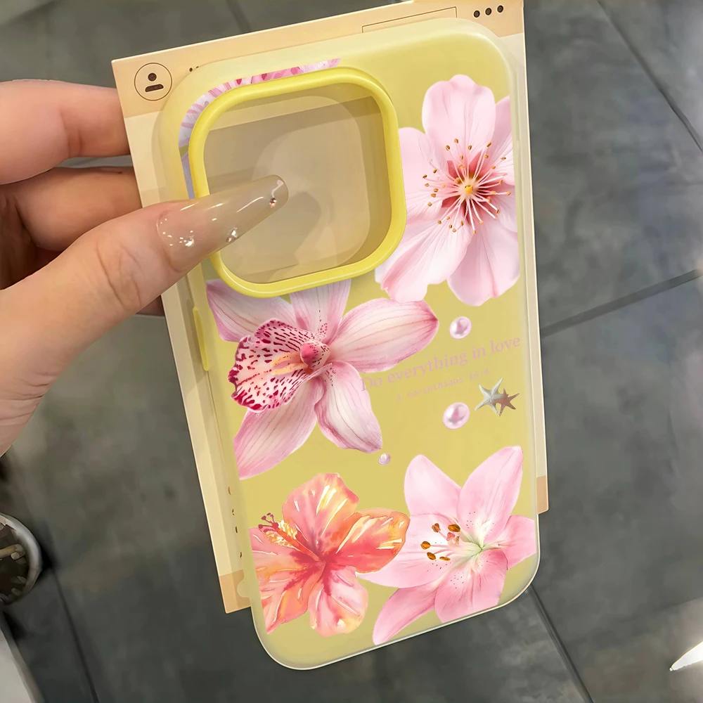 Pink Lily Flower Shockproof Phone Case - Elegant and Durable Cover