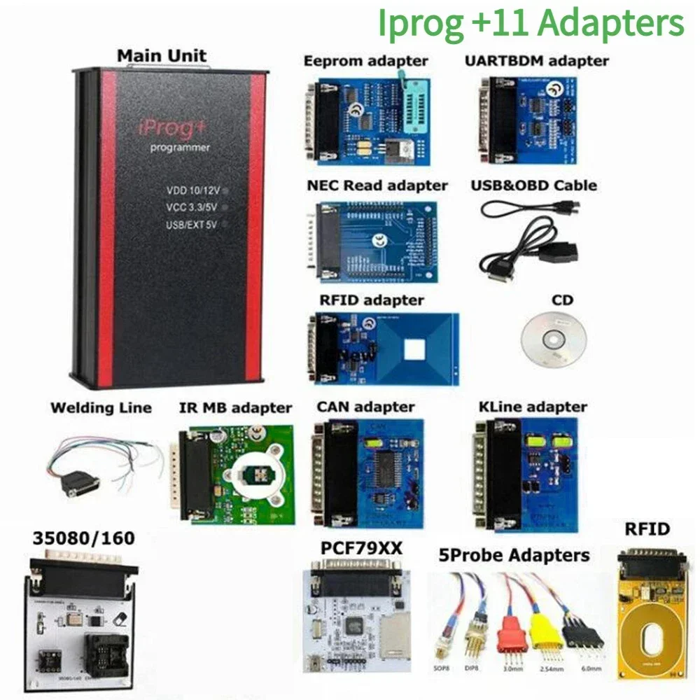 

NEW V87 IPROG Pro Full Set ECU Key Support Eeprom IMMO Carprog/Full/Digiprog 3 with High Quality Airbag Reset Iprog6/9/11/12