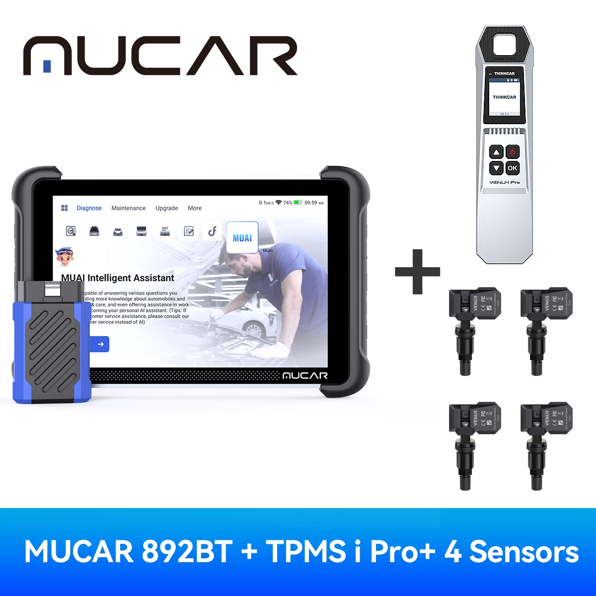 Lifetime Free Update MUCAR 892BT obd2 Diagnostic Tool CAN FD DOIP All  System Diagnose 34 Reset ECU Coding Bi-directional Control - AliExpress