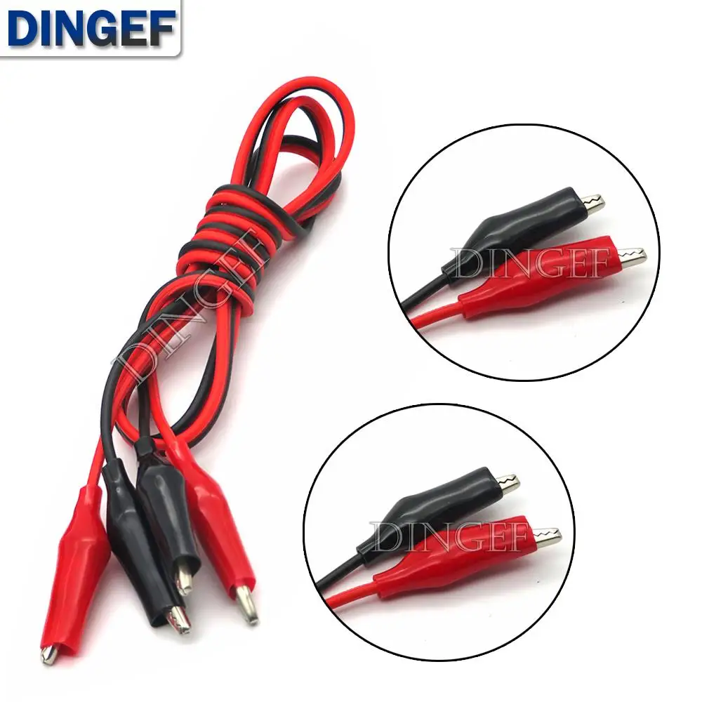 1Meter electrical Alligator Clips cable Jumper Wire DIY Test Leads Double-ended Crocodile Test Clips cords Roach for multimeter