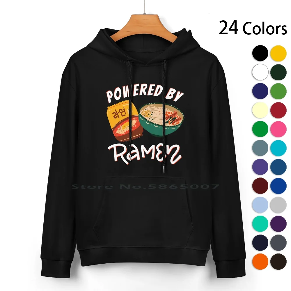 

Powered By Ramen Noodles And Boba-Instant Ramen Pure Cotton Hoodie Sweater 24 Colors Powered By Boba Powered By Ramen And