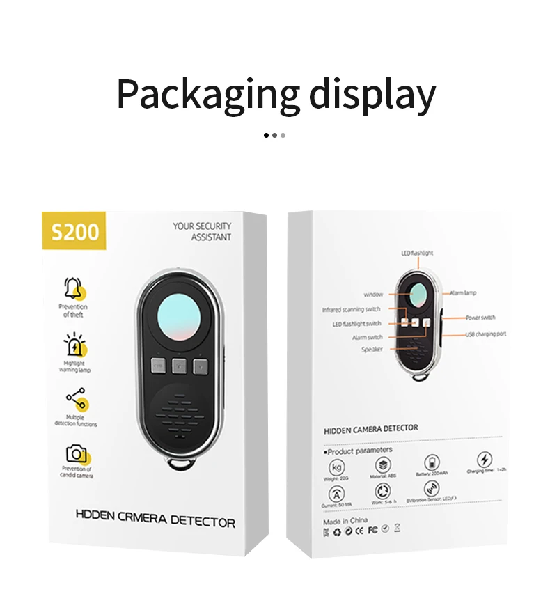 Anti-theft Video Detection Camera, Infrared Scanning Alarm Detector, Anti-photography and Anti-listening Video Detection Camera