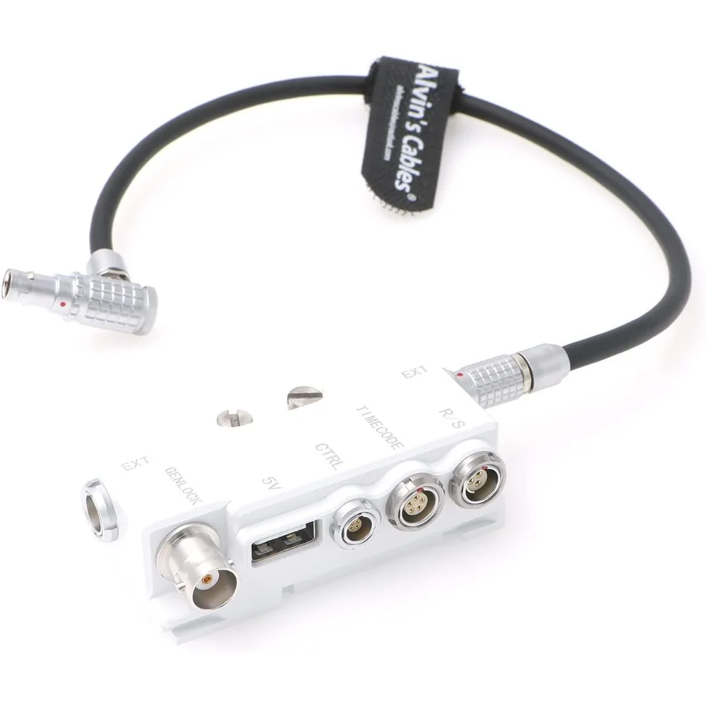 RED-Komodo 카메라용 Alvin's Cables 브레이크아웃 B-박스 EXT-9핀에서 런-스톱으로 | 타임코드 | CTRL | 5V USB |   젠락-BNC 스플리터-박스 화이트