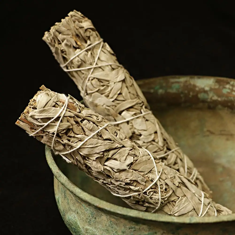 Description Picture 5 of itemNatural White Sage Grass Bundle Smudge Sticks Pure Smoky Purification Leaf Grass Incense Cleansing Office Indoor Home V3Q8