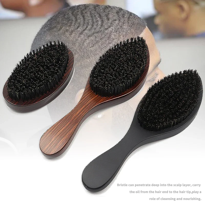 1piece men&lsquo;s curly hair styling comb beard comb beech texture massage wave anti knot For real wigs hair comb hair styling tool hair styling comb
