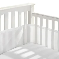 Mesh Crib Soild Color Breathable Bed Crib Bumper Liner For Standard Baby Crib Full-Size Wieg Ademend Mesh Bed Bumper 2