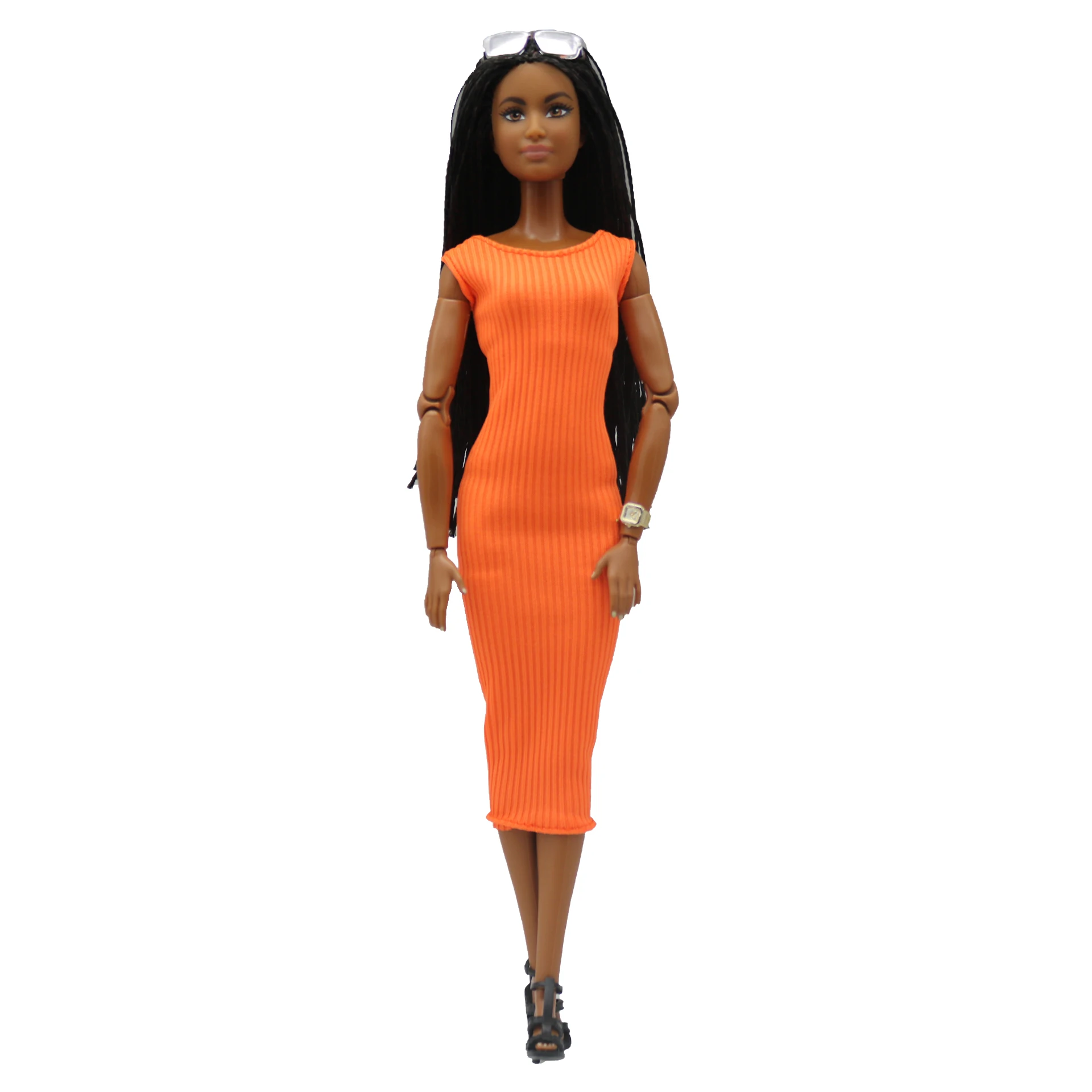 doll clothes 30 cm  Scarf +dress set Daily Wear Accessories Clothes for Curvy Barbies doll 3
