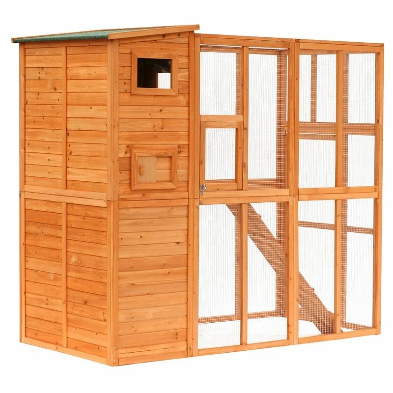 Hot Sale Pet Cage Cat House Cages Wooden Large Cheap Animal Outdoor Solid Wood Pet Villa Houses Furniture