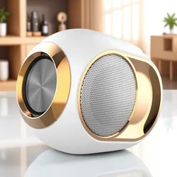 Waterproof TWS Stereo Bluetooth Speaker with 3D Bass & Hands - Free Calling (White)