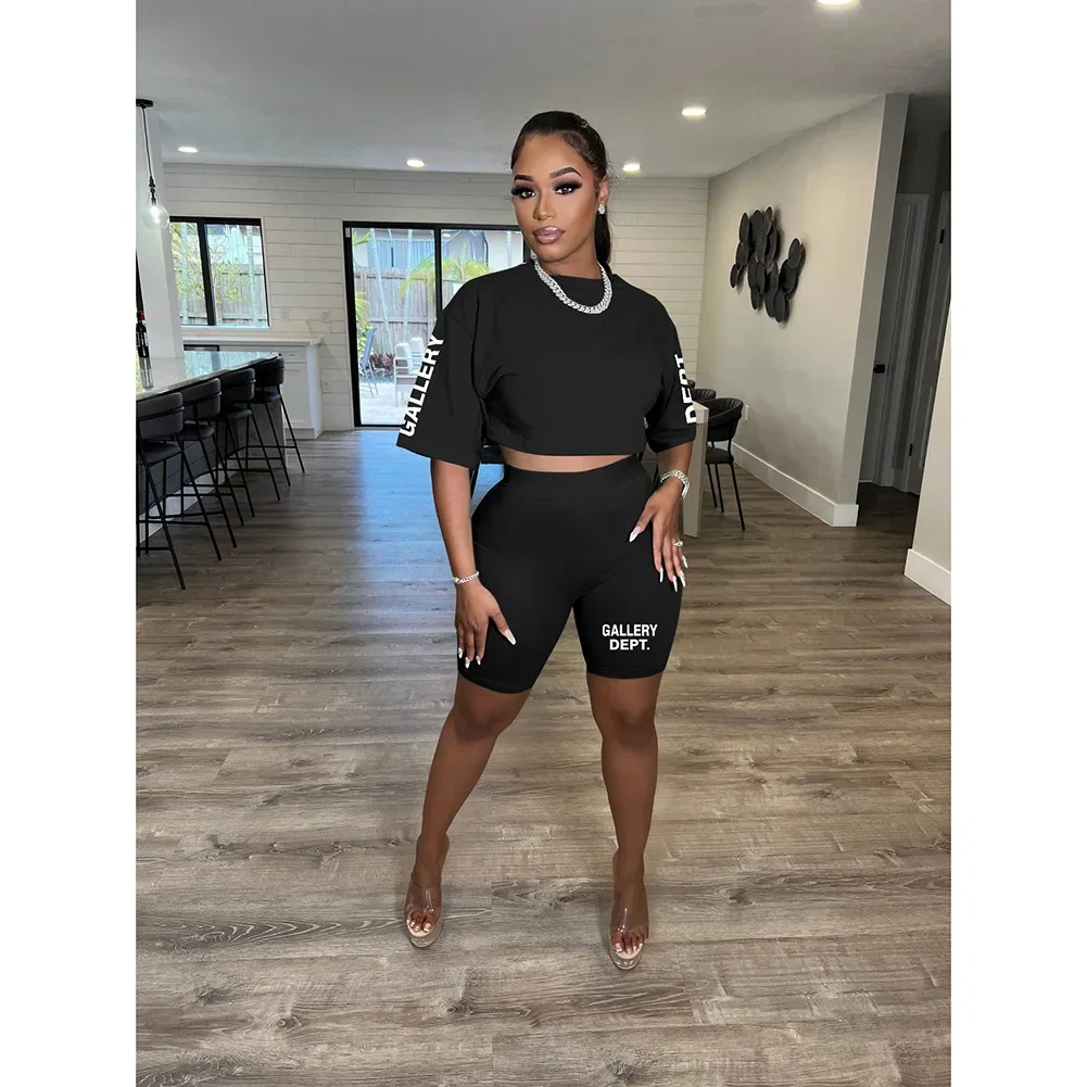 

Chocomist Two-pieces Sporty Letter Print Women Short Set