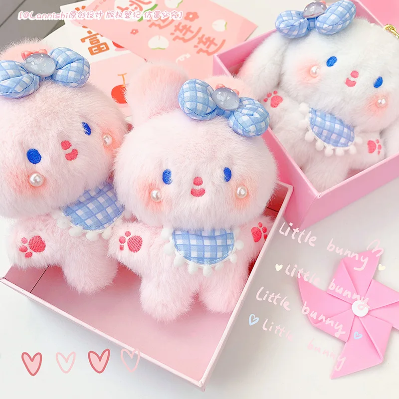 new so darling sweet  pretty rabbit Fabric Toy funny Keychain soft fashione Plush pendant bag decorate couple pet birthday gift 3