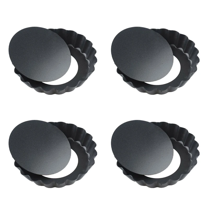 Non-Stick Round Mini Tart and Quiche Bakeware with Removable Bottom