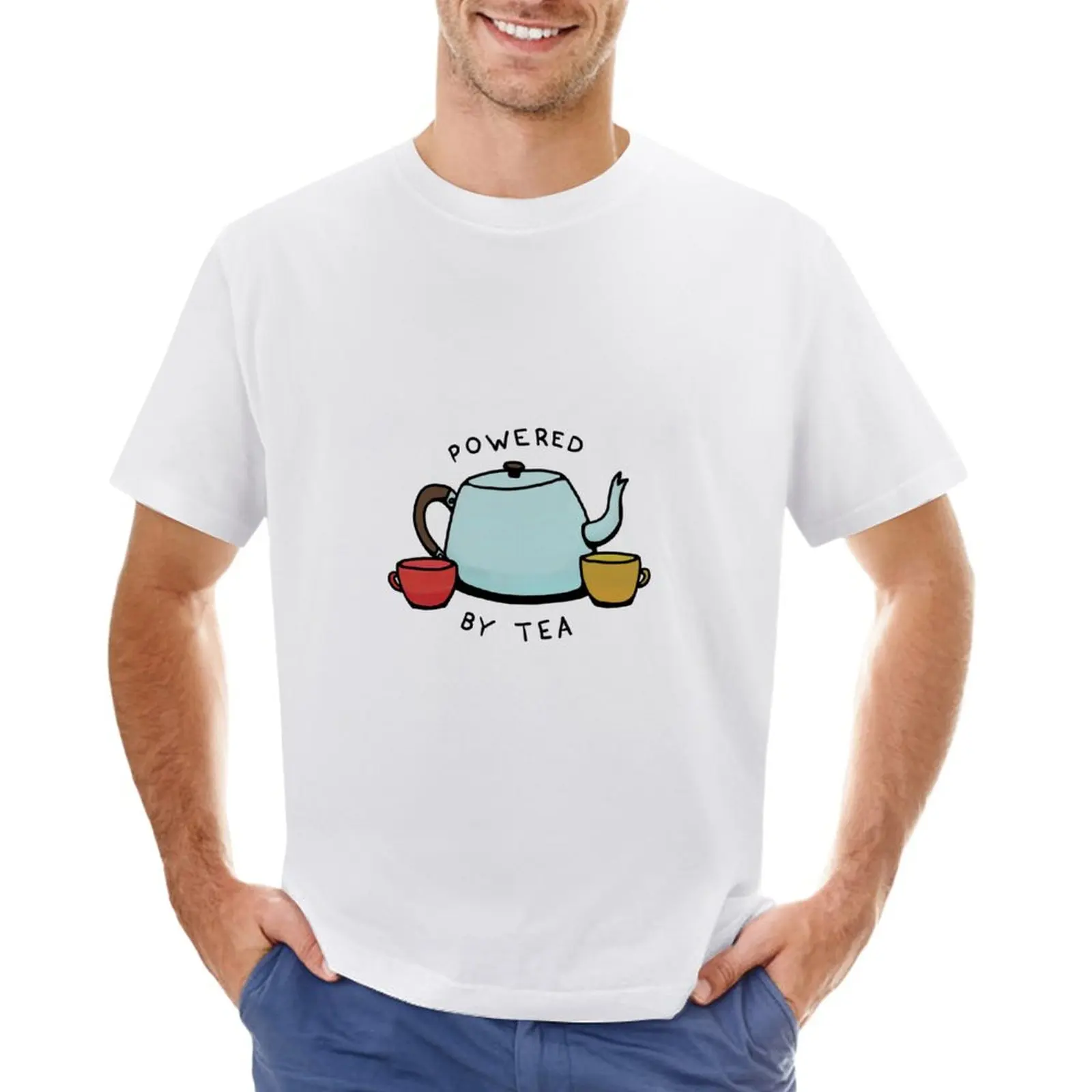 

Powered by Tea T-Shirt sports fans animal prinfor boys heavy weight t shirts for men