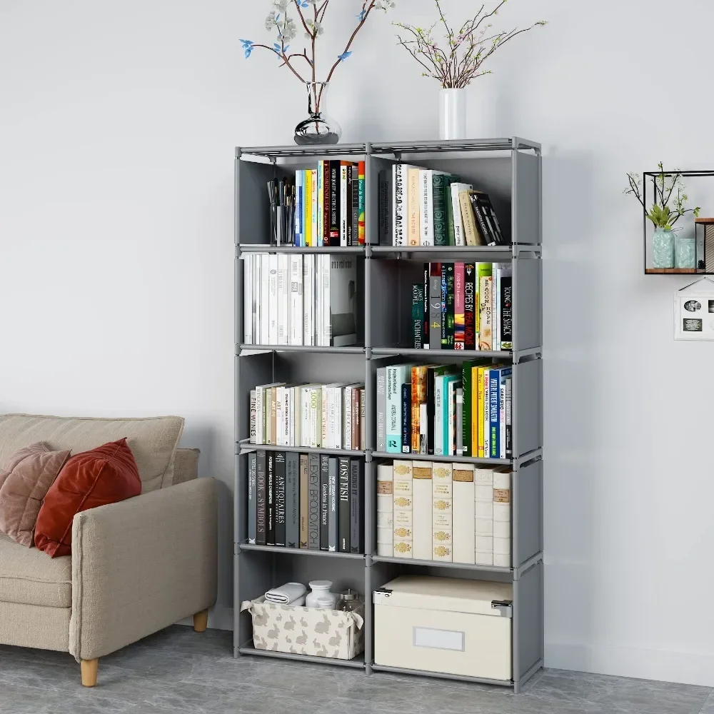 Stackable DIY Multi-Layer Metal Storage Rack Square Easy Assembly Bedroom Home Decor Organizer Bookshelf storage rack,cube storage organizers