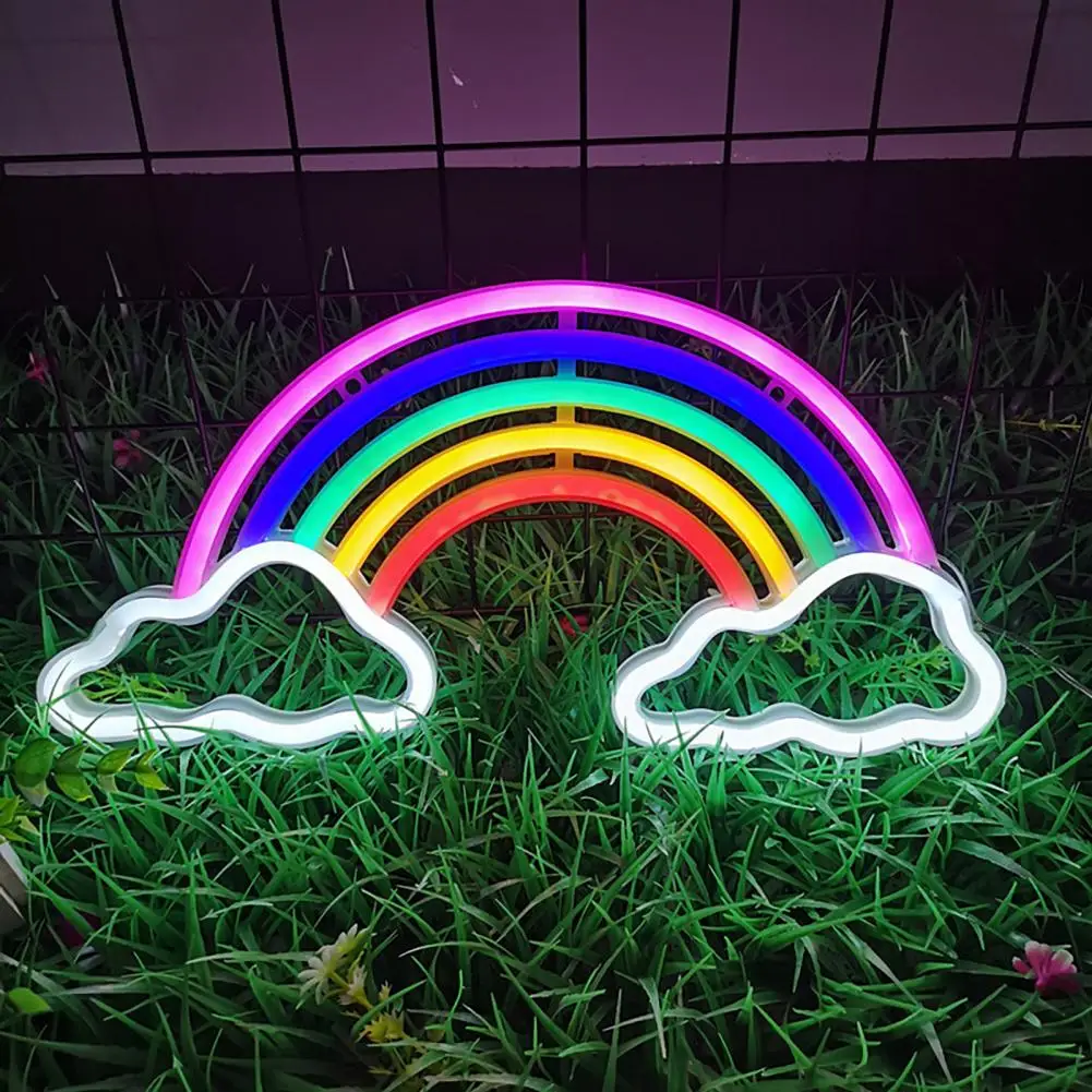 

Neon Sign Vibrant Rainbow Neon Sign Usb/battery Operated Non-glaring Cloud Led Light Stunning Wall Art Decoration Stylish Neon