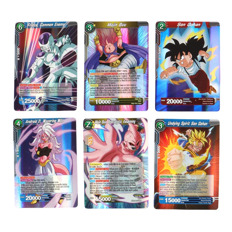 50-100Pcs/Box Dragon Ball Cards Shiny Son Goku Frieza Saiyan  