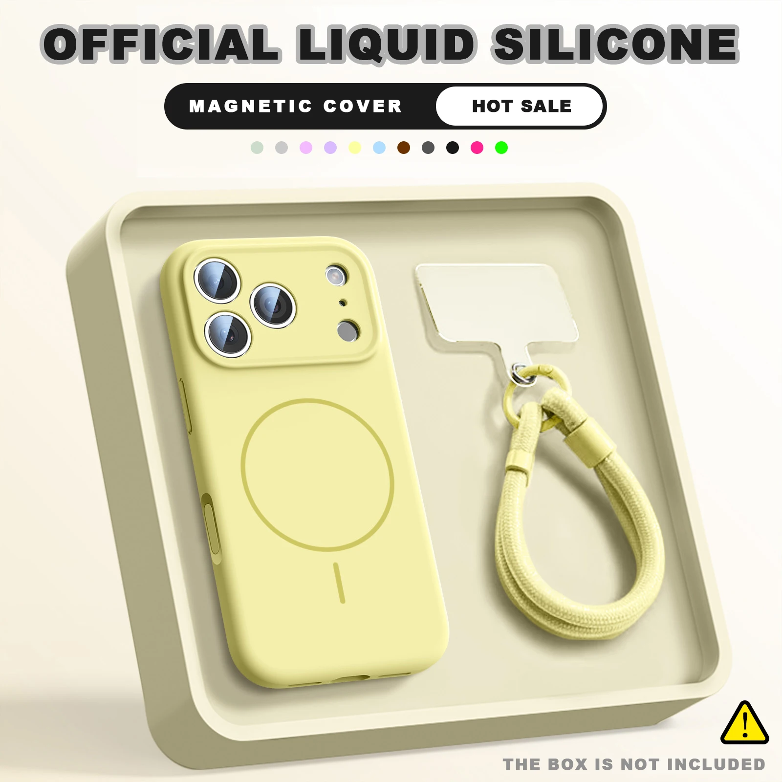 Liquid Silicone Magnetic Phone Case with Lanyard and Wrist Strap, Magsafe-Compatible Cover