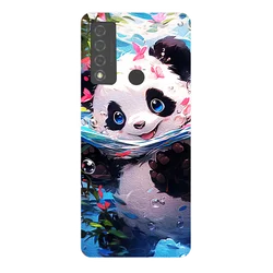 Lovely Panda Wolf Soft Silicone Back Cover for TCL 20 XE (1)