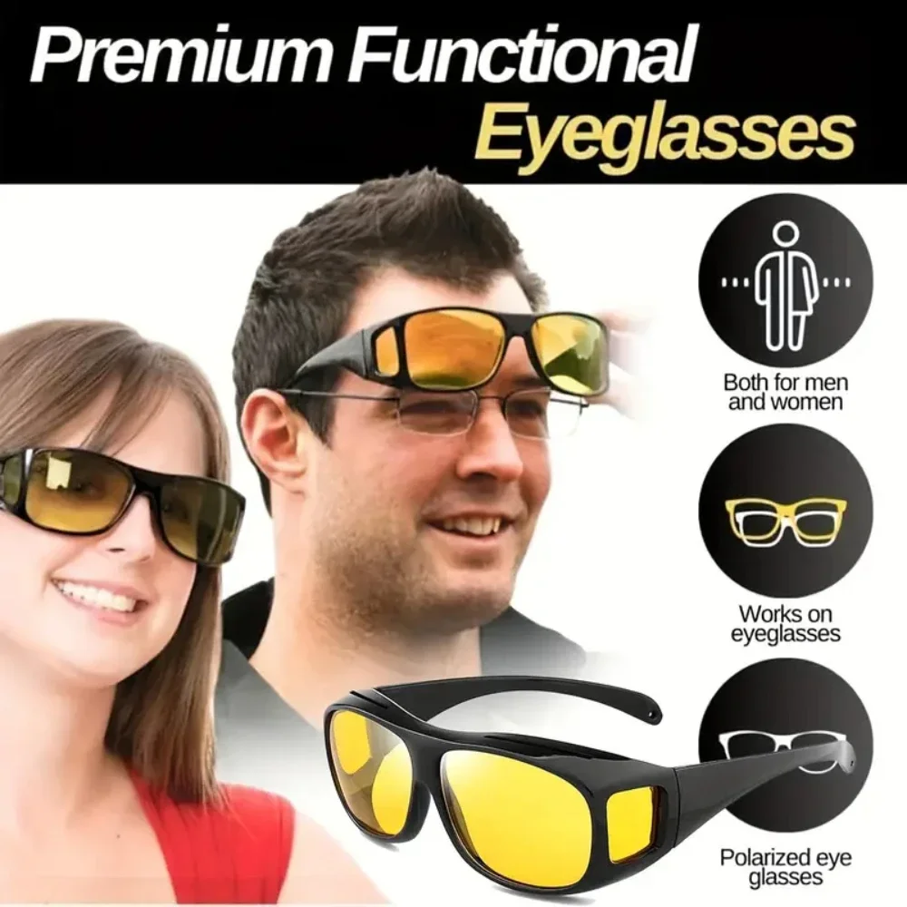 Night Vision Sunglasses Driving Glasses Night Vision Sunglasses Car Night Driving Glasses Driver Goggles Unisex Sun Glasses UV Protection Sunglasses Eyewear Gift