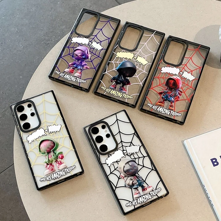 

Cartoon Fashion Acrylic Black Border Case for Samsung Galaxy S22 S23 S24 Ultra S23+ S24 Plus Protective Shell