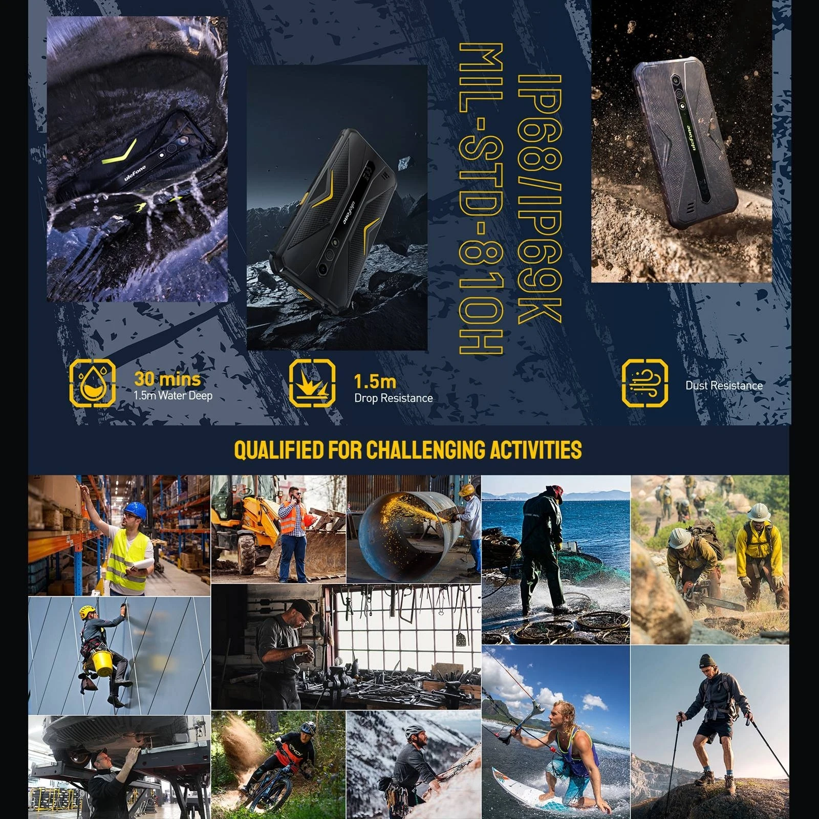 Ulefone Armor X12 Pro Rugged Phone 4GB+64GB 5.45 inch Android 13 MediaTek Helio G36 Octa Core 4G NFC Smartphone Global Version