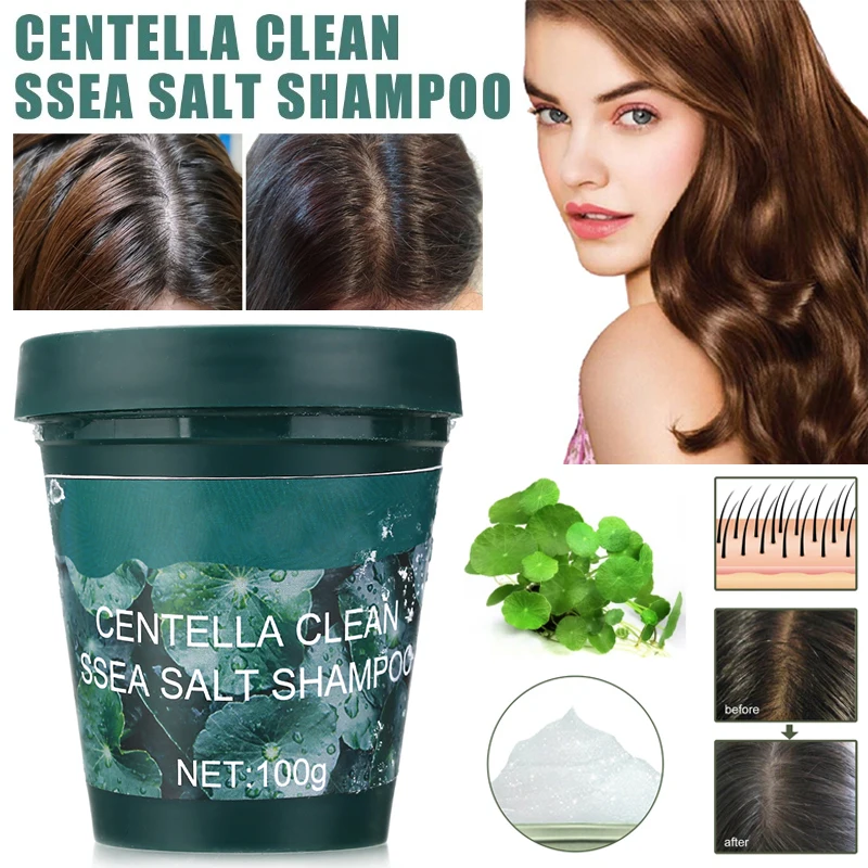 1 Pc 100g Centella Deep Cleaning Sea Salt Oil Control Shampoo Purifying
