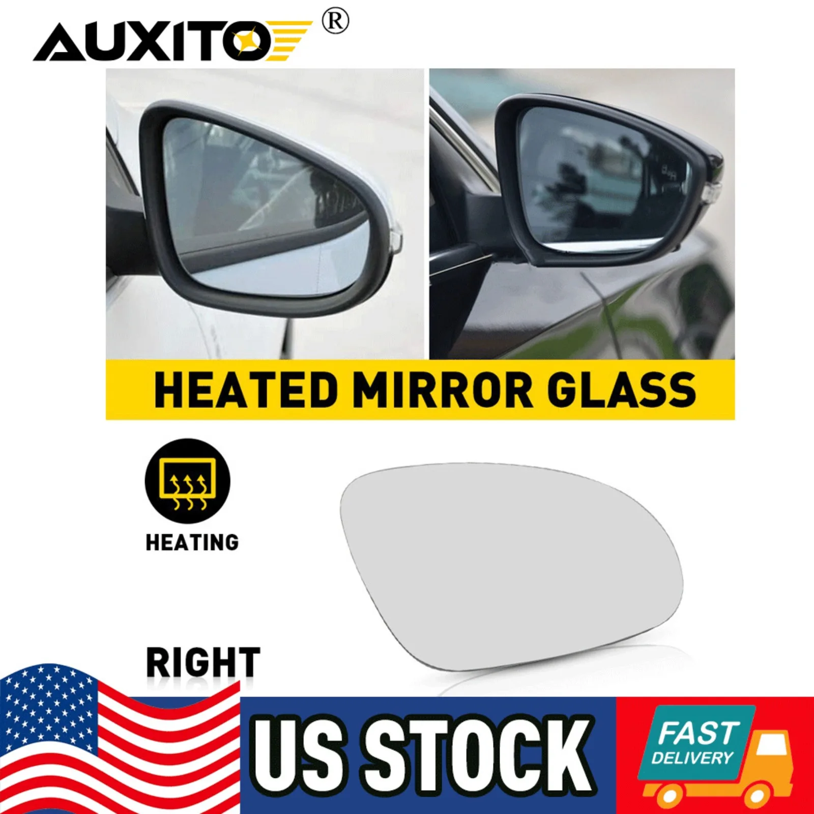 

2011-2019 Volkswagen Passat Jetta Beetle Passenger Side Mirror Glass-