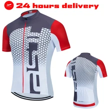 Men Cycling Jersey 2022 Short Sleeve MTB Road Bike Jersey Stripes Breathable Mountain Bicycle Jersey Maillot Ciclismo