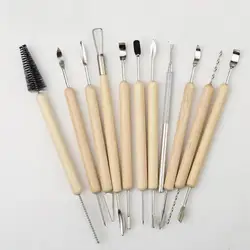 11-Piece Pottery and Clay Sculpting Tool Set with Smooth Wooden Handles (11PCS)