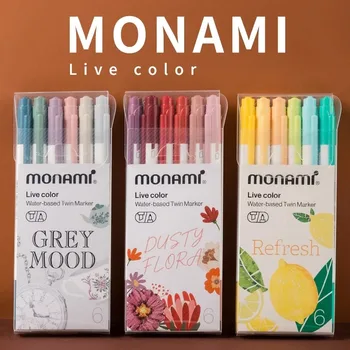 6 pezzi/set pennarello per acquerello pennello per pittura pennarelli artistici pennello a base d'acqua più fodera per scrittura a doppio lato per il disegno