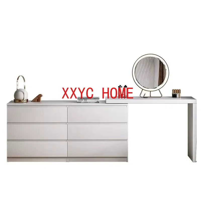 

Cosmetic Modern Table Corner Dressing Table Bedroom Modern Minimalist Desk Vanity One Light Luxury Premium Six-drawer Cabinet