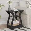 End Table with Charging Station, Side Table with USB Ports and Outlets, Nightstand, 3 Tier End Table with Storage 1