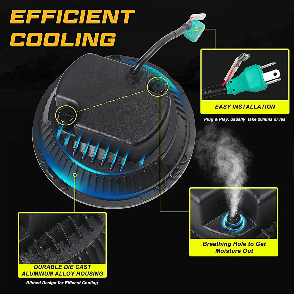 Punto 7 Pulgadas Led De La Motocicleta De La Linterna Para Harley Davidson Electra Glide De La Calle Deslizamiento Gordo Road King Heritage Softail De Switchback