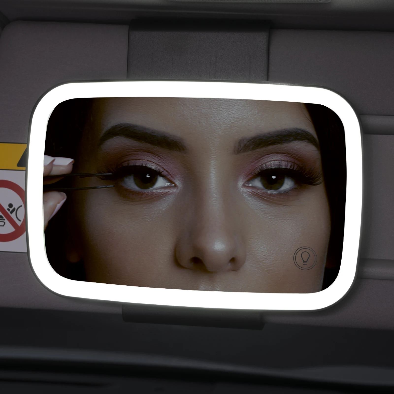 Universal Car Sun Visor Mirror Makeup Rear View Interior Led Light Sun