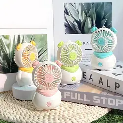 Handheld Mini Fan Portable USB Charging Convenient Outdoor Travel Small Pocket Hand-held Fans Cute Styling Pig and Bear