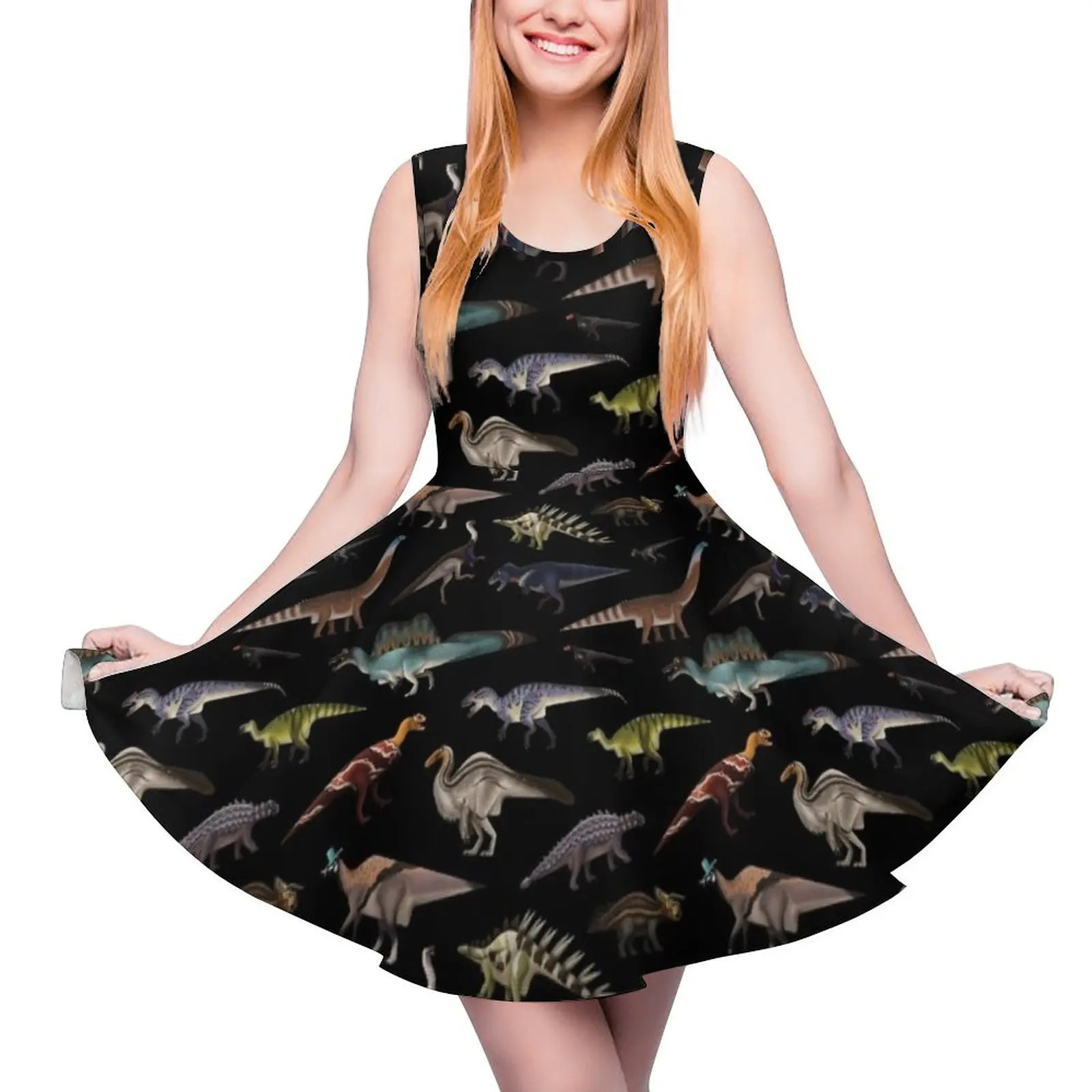 

Dinosaurs Round Neck Dress women's summer dress 2024 evening dress women women's clothing summer 2024 novelties