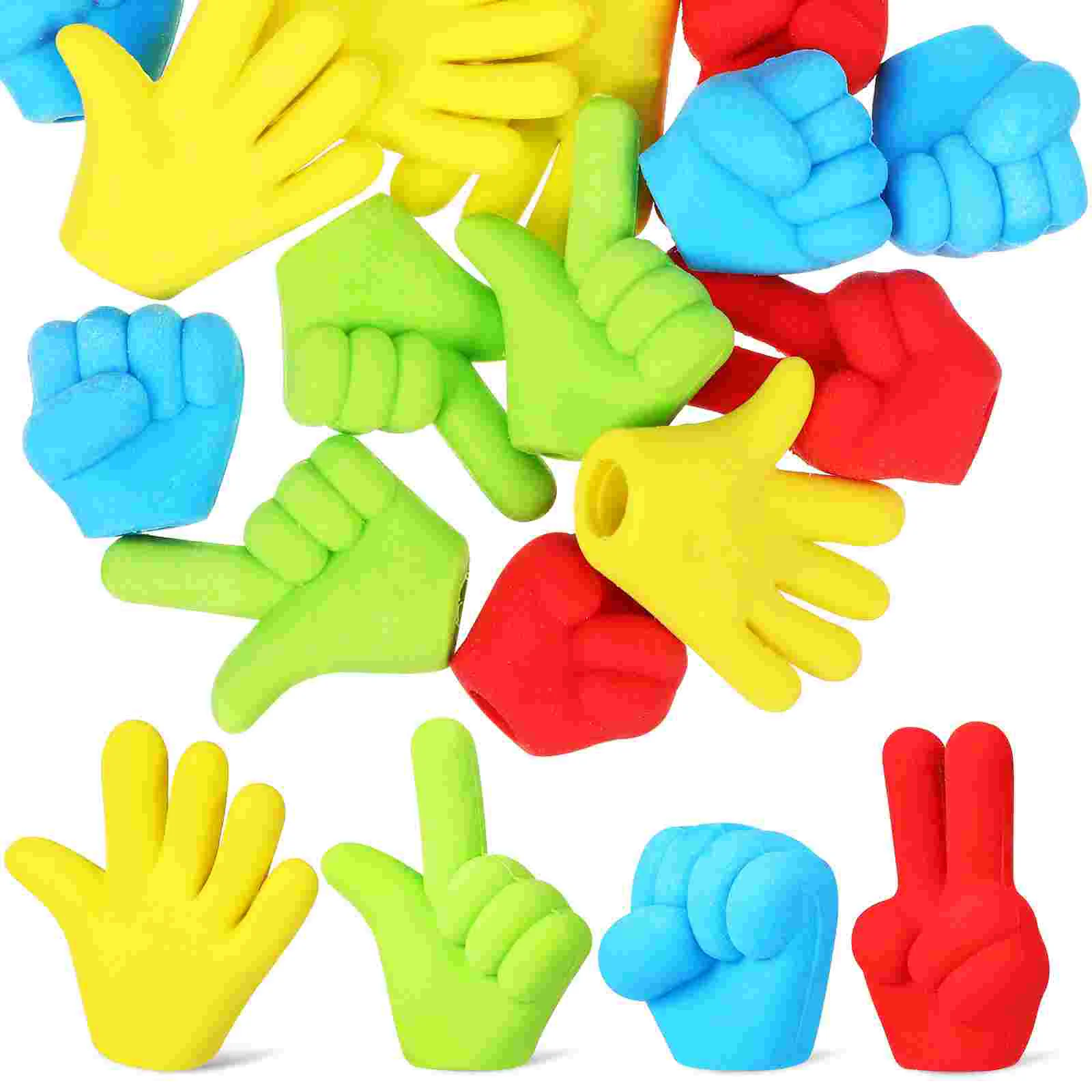 

16pcs Cartoon Erasers Cap Erasers Creative Pencil Erasers Toppers Stationary Rubber Erasers