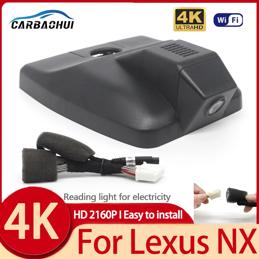 

Plug and play Car DVR Camera 4K Dash Cam For Lexus NX NX300H NX300 NX200T NX200 NX 300H 300 200T 200 2018-2021 By APP Control