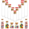 10Pcs Mini Clear Glass Bottles with Cork Stopper Wishing Drifting Bottles Wedding Party Decor DIY Craft Glass Spice Jars Vials 1