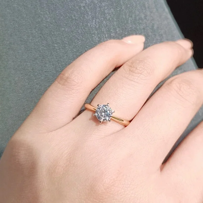 1 Carat D Color Moissanite Wedding Rings For Women 18K White Gold 925 Sterling Silver